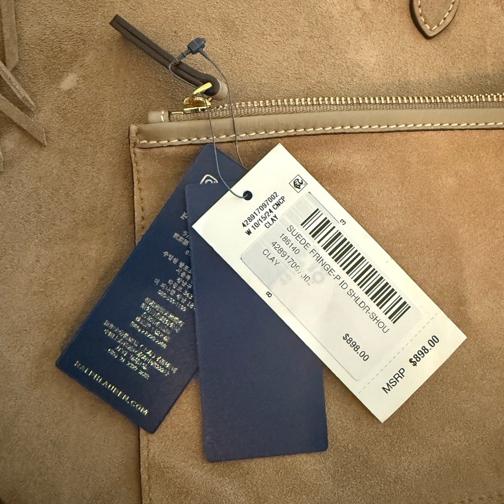 NWT Ralph Lauren fringe shoulder bag - Picture 6 of 6